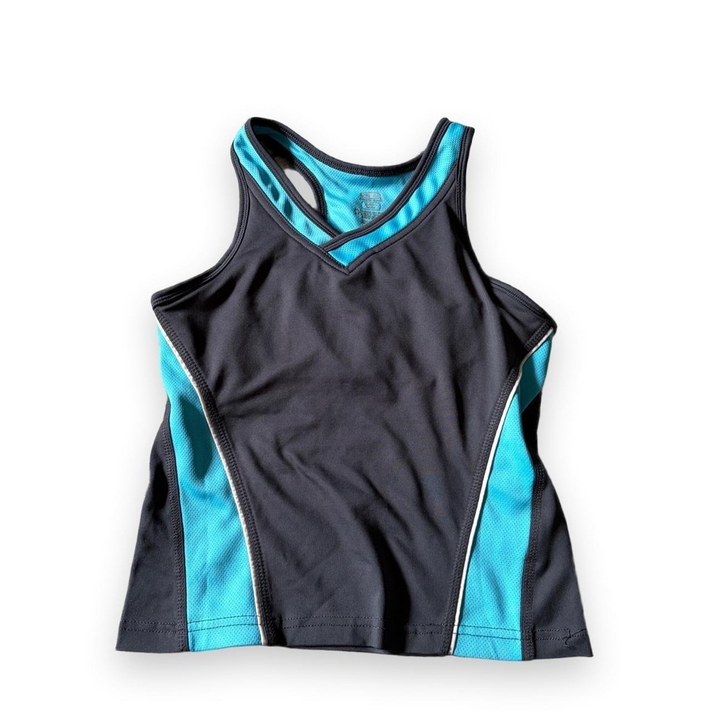 Athletic Works Grey Blue Y2K Sporty Tank Top Built In Bra Small